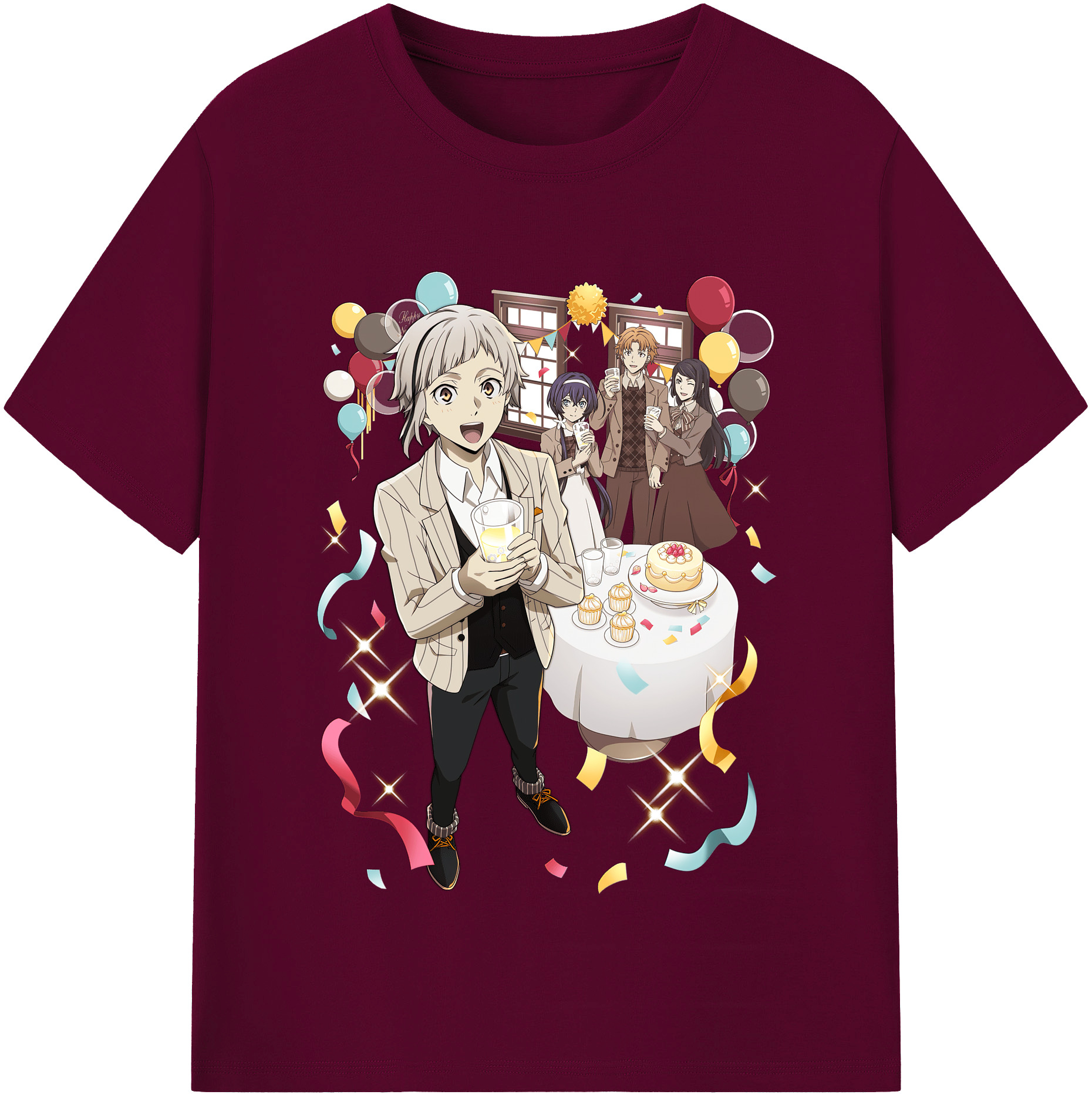 （画像用） 文豪ストレイドッグス Bungo Stray Dogs レディースカジュアルプリントTシャツ（綿100％）